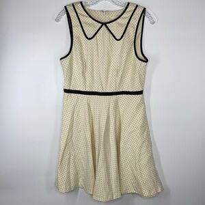 Coincidence & Chance Cream and Black Polka Dot Collard Dress